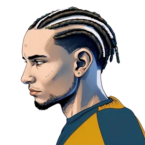 Short Dreads With Undercut Design PNG Keh