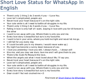 Short Love Status Compilationfor Whats App PNG image