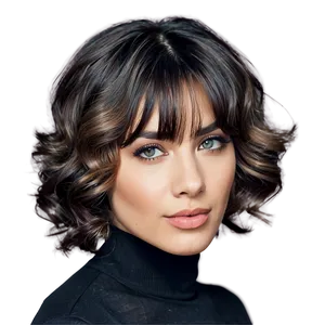 Short Wavy Hair Design Png Lqx PNG image