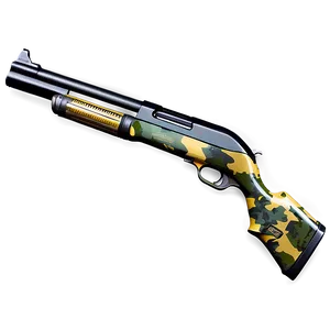 Shotgun With Camo Paint PNG Mxb