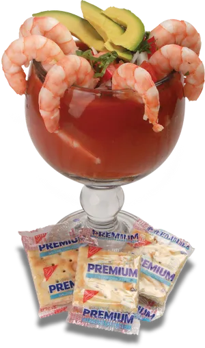 Shrimp Cocktailwith Crackers PNG image