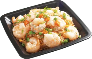 Shrimp Fried Rice Dish PNG image