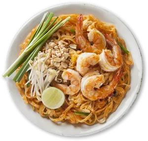 Shrimp Pad Thai Dish PNG image