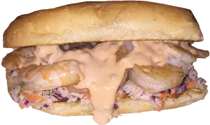 Shrimp Po Boy Sandwich PNG image