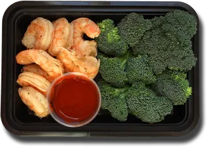 Shrimpand Broccoli Meal Prep PNG