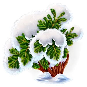 Shrub With Snow PNG 05252024