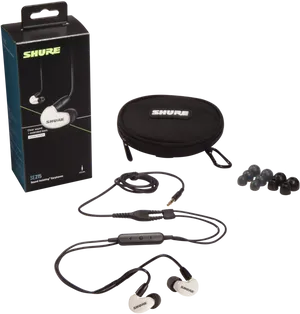 Shure S E215 Earphones Set PNG