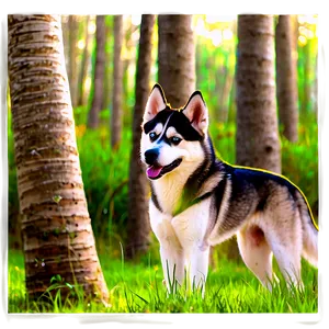 Siberian Husky In Forest PNG Gyw