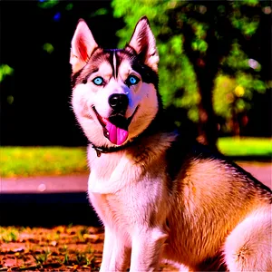 Siberian Husky In Park PNG Qij PNG