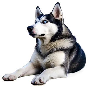 Siberian Husky Sitting PNG 06252024 PNG