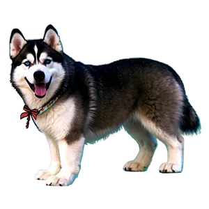 Siberian Husky With Bow Png Iad23 PNG image