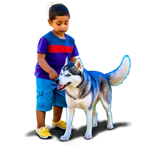 Siberian Husky With Kids Png 06252024 PNG image