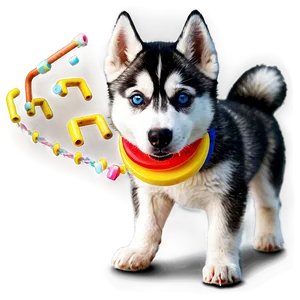 Siberian Husky With Toys Png 06252024 PNG image