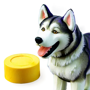 Siberian Husky With Toys PNG Mka68 PNG