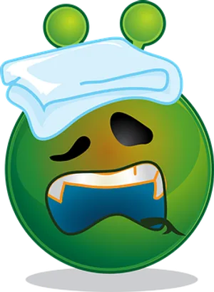 Sick Alien Emoji Illustration