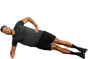 Side Plank Exercise Man Stretching PNG image