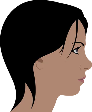 Side Profile Illustration_ Woman PNG image