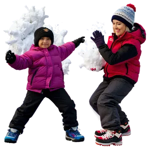 Side-splitting Snowball Fight Png 05062024 PNG image