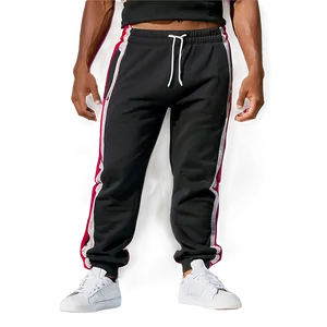 Side Stripe Black Sweatpants PNG 06132024 PNG