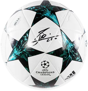Signed Champions League Soccer Ball PNG image
