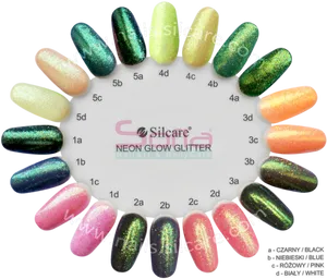 Silcare Neon Glow Glitter Nail Polish Color Chart