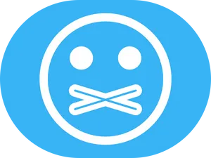 Silenced Emoji Blue Background PNG image