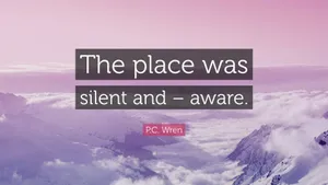 Silent Aware Mountain Quote PNG