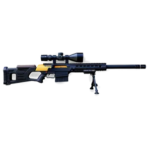 Silent Sniper Rifle With Suppressor Png 76 PNG image