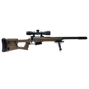 Silent Sniper Rifle With Suppressor Png Tdi30 PNG image