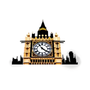 Silhouette Big Ben PNG 06112024