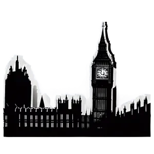 Silhouette Big Ben PNG 7