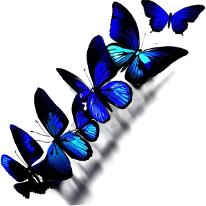 Silhouette Blue Butterflies PNG Soy
