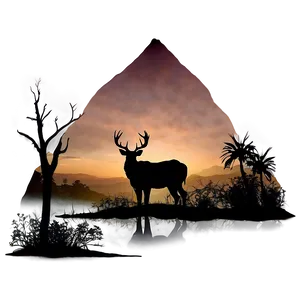 Silhouette Buck At Dusk PNG Dwc28