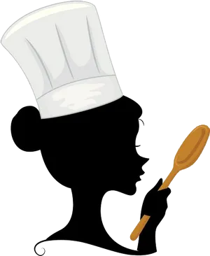 Silhouette Chef Tasting Spoon PNG image