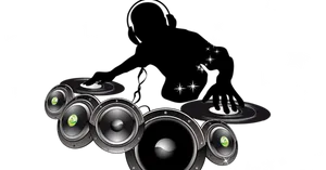 Silhouette D J Spinning Music PNG