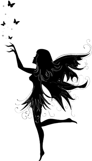 Silhouette Fairy Butterflies Art