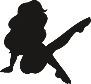 Silhouette Guitar Playing Woman