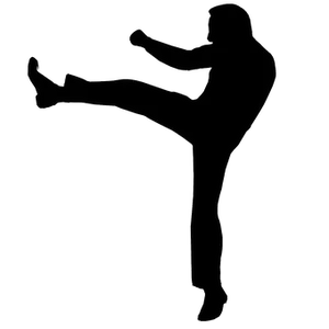 Silhouette Kick Pose
