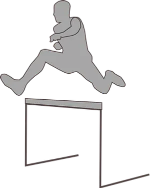 Silhouette Man Hurdling