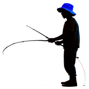 Silhouette Of A Person Fishing Png 20 PNG image