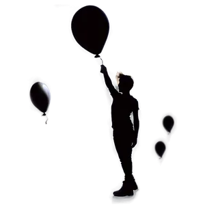 Silhouette Of A Person With Balloon PNG 75 PNG