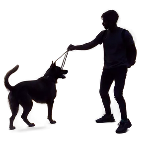 Silhouette Of A Person With Dog Png Pdq52 PNG image