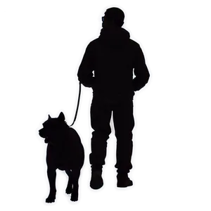 Silhouette Of A Person With Dog Png Vnf PNG image