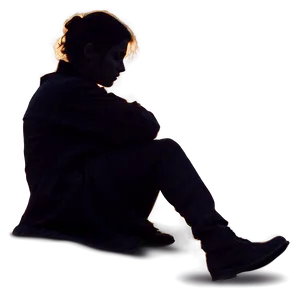 Silhouette Sad Person At Sunset Png 58 PNG image