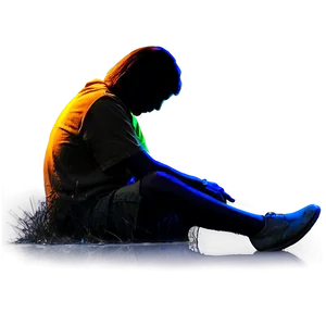 Silhouette Sad Person At Sunset PNG Uvd86 PNG