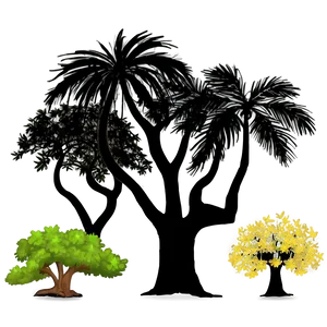 Silhouette Tree Line View PNG 4 PNG