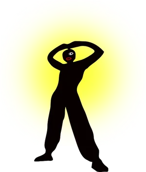 Silhouette Yoga Pose Against Moon PNG image