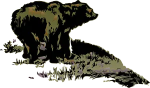 Silhouetted Bear Graphic