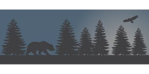 Silhouetted Bearin Forestat Dusk