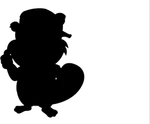 Silhouetted Cartoon Squirrel